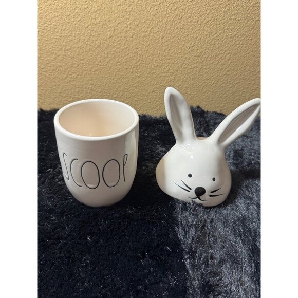 Rae Dunn Magenta Bunny Scoop Ceramic Container With Lid Artisan Collection - Picture 4 of 8